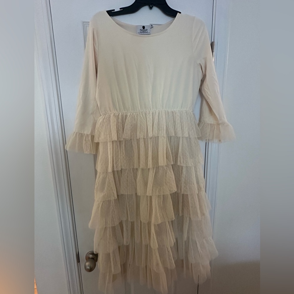 Dainty Jewells Cream Layered Formal Dress
